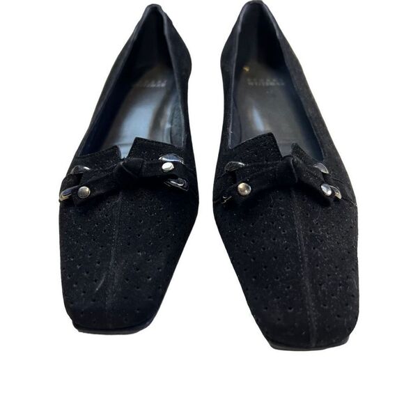 Stuart Weitzman Women's Suede Leather Kitten Heel Pump Dress Shoes Black Size 5 - Picture 3 of 10